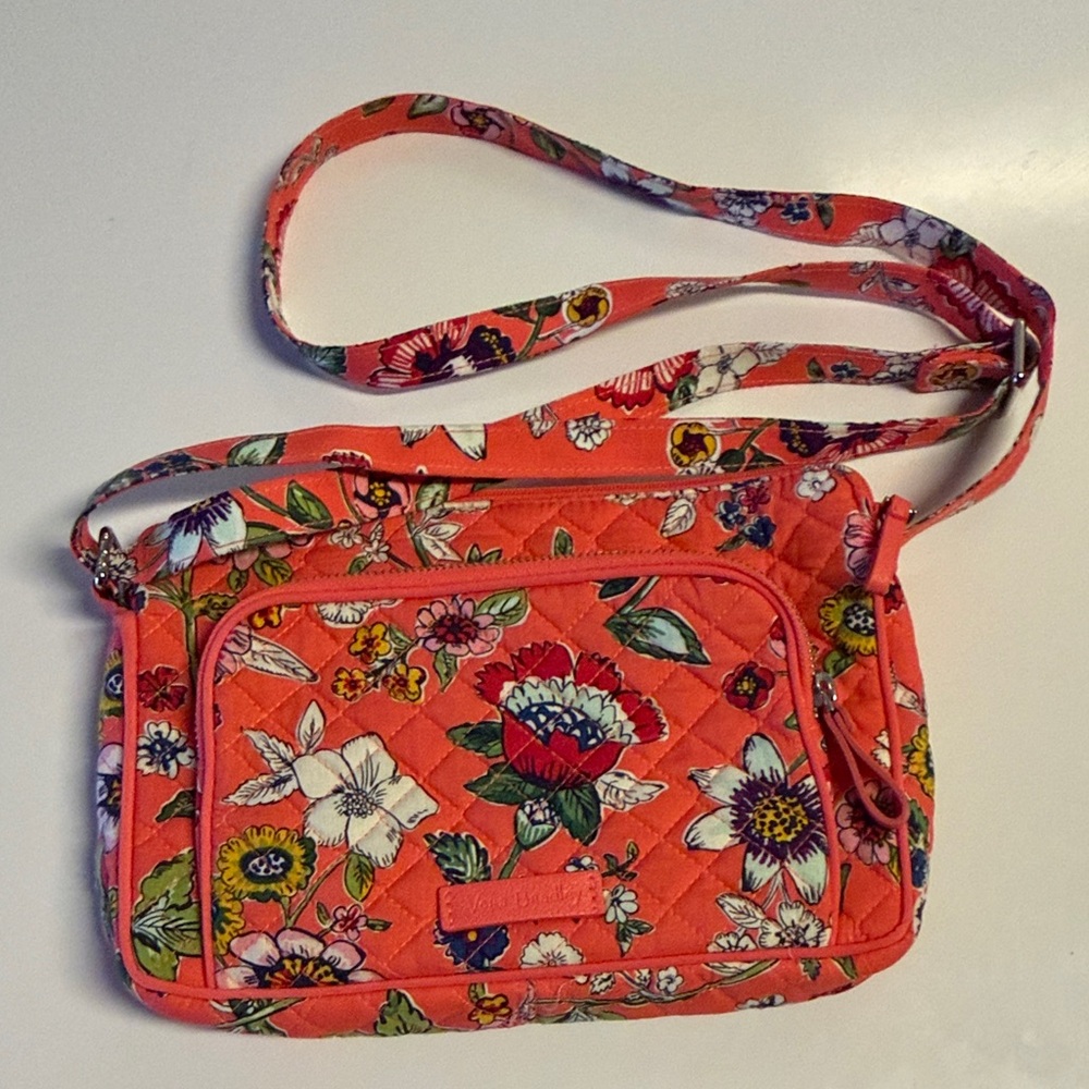 Vera Bradley Coral Floral Quilted Crossbody